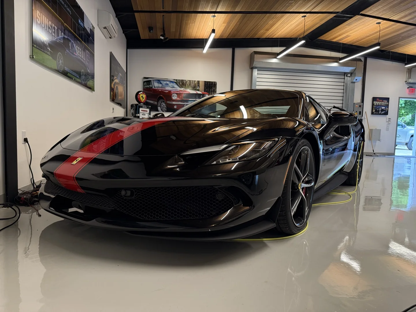 Ferrari in a private Portland collection room, maintained by Platinum Auto Care